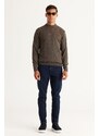 AC&Co / Altınyıldız Classics Men's Brown-orange Standard Fit Regular Cut Half Turtleneck Knitwear Sweater