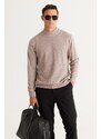 ALTINYILDIZ CLASSICS Men's Mink Standard Fit Normal Cut Half Turtleneck Cotton Knitwear Sweater.