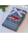 MOTIVATED Šedý vánoční ručník JOY (OLXMAS08)