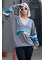 Madmext Mad Girls Gray Women's Sweaters