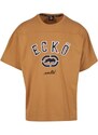 Společnost Ecko Unltd. Hnědé tričko Boxy Cut