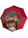 Doppler Art Flower Monkey plně automatický skládací deštník s opičkou