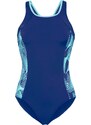 bonprix Jednodílné plavky z recyklovaného polyamidu Modrá