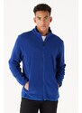 AC&Co / Altınyıldız Classics Men's Saxe Blue Anti-pilling Anti-Pilling Standard Fit High Bato Collar Sweatshirt Fleece Jacket