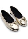 Marjin Women's Daily Flats Metallic Round Toe Ballerina Flats Adusa Golden Snake