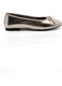 Marjin Women's Daily Flats Metallic Round Toe Ballerina Flats Adusa Golden Snake