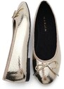 Marjin Women's Daily Flats Metallic Round Toe Ballerina Flats Adusa Golden Snake