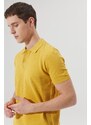 AC&Co / Altınyıldız Classics Pánské Žlutá Standard Fit Regular Fit Polo Neck 100% bavlna Vzorované Krátký rukáv Pletené tričko