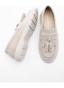 Marjin Women's Genuine Leather Loafers Casual Shoes Suma Beige Suede