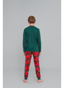 Italian Fashion Chlapecké pyžamo Narwik, dlouhý rukáv, dlouhé nohavice - zelená/potisk