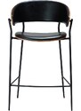​​​​​Dan-Form Ořechová barová židle DAN-FORM Crib s koženkovým sedákem 63 cm