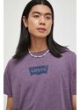 Tričko Levi's fialová barva, s potiskem