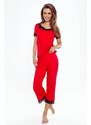Pyjamas Eldar First Lady Aster Plus kr/r 2XL-3XL red-black 033