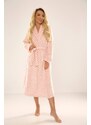 Women's bathrobe De Lafense 548 Melanie S-2XL long women's salmon-polka dots 185