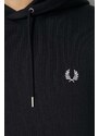 Bavlněná mikina Fred Perry pánská, černá barva, s kapucí, s aplikací, M2643.102
