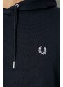 Bavlněná mikina Fred Perry pánská, tmavomodrá barva, s kapucí, s aplikací, M2643.248