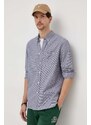 Košile Lacoste tmavomodrá barva, regular, s límečkem button-down