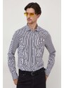 Košile Tommy Hilfiger tmavomodrá barva, slim, s klasickým límcem