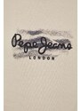 Bavlněná mikina Pepe Jeans Robinson pánská, béžová barva, s potiskem
