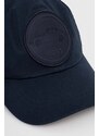 Bavlněná baseballová čepice BOSS tmavomodrá barva, s aplikací