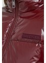Péřová bunda Tommy Hilfiger dámská, vínová barva, zimní