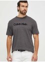 Bavlněné tričko Calvin Klein šedá barva, s aplikací