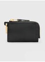 Kožená peněženka AllSaints Remy černá barva