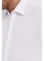 Košile BOSS bílá barva, relaxed, s klasickým límcem