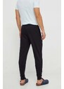 Bavlněné kalhoty BOSS černá barva, s potiskem