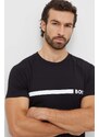 Bavlněné tričko BOSS černá barva, s potiskem
