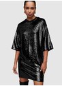 Šaty AllSaints Opal černá barva, mini, oversize