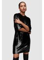 Šaty AllSaints Opal černá barva, mini, oversize
