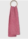 Šátek z vlněné směsi Superdry růžová barva, melanžový