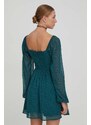 Šaty Hollister Co. zelená barva, mini