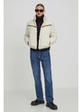 Bunda Tommy Jeans dámská, béžová barva, zimní, oversize