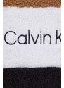 Polarová mikina Calvin Klein Jeans černá barva, s kapucí