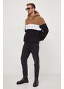 Polarová mikina Calvin Klein Jeans černá barva, s kapucí