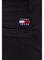 Kalhoty Tommy Jeans pánské, černá barva, jednoduché