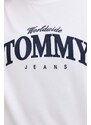 Bavlněné tričko Tommy Jeans bílá barva, s potiskem