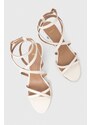 Kožené sandály BOSS Janet bílá barva, 50512942