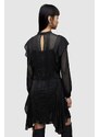Šaty AllSaints Fleur černá barva, mini