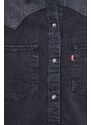 Džínová košile Levi's dámská, černá barva, regular, s klasickým límcem