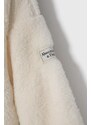 Dětská mikina Abercrombie & Fitch béžová barva, s kapucí, hladká