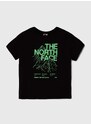 Dětské bavlněné tričko The North Face B MOUNTAIN LINE S/S TEE černá barva, s potiskem