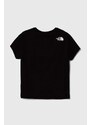 Dětské bavlněné tričko The North Face B MOUNTAIN LINE S/S TEE černá barva, s potiskem