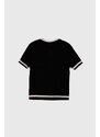 Dětské tričko Guess černá barva, s límečkem