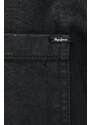 Košile Pepe Jeans ALIX COATED černá barva, relaxed, s klasickým límcem