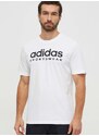 Bavlněné tričko adidas bílá barva, s potiskem, IW8835