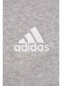 Bavlněná mikina adidas pánská, šedá barva, s kapucí, melanžová, IC9833