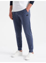 Ombre Men's sweatpants with ottoman fabric inserts - dark blue